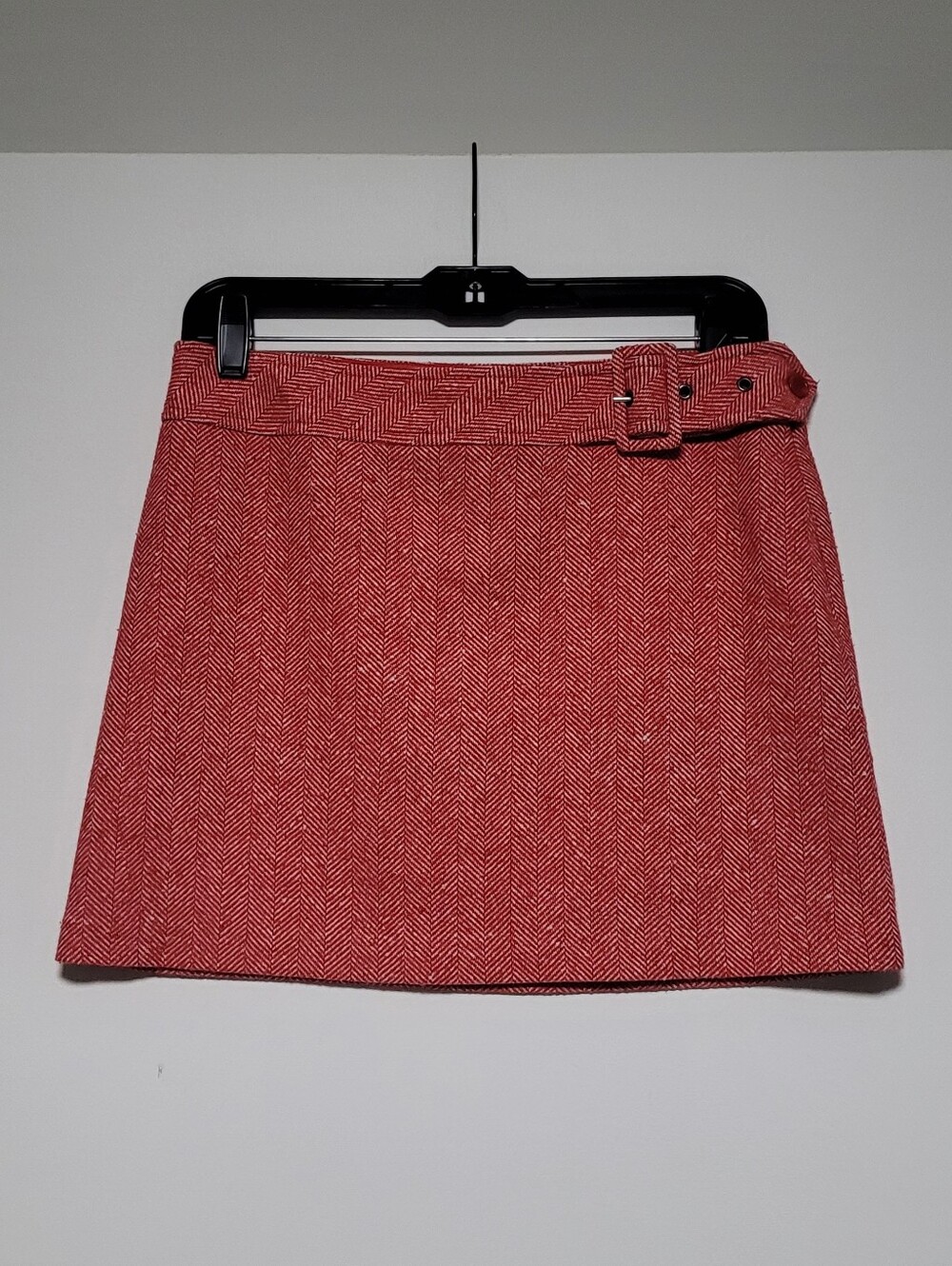 Vintage, 90's, Preppy, Academia Esprit Red/White Herringbone Mini Skirt